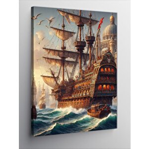 Kanvas Tablo Osmanlı Donanması Kadırga 100x140 cm