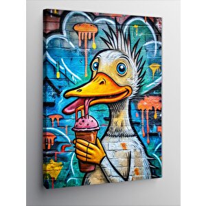 Kanvas Tablo Dondurma Yiyen Ördek 100x140 cm