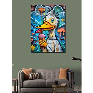 Kanvas Tablo Dondurma Yiyen Ördek 100x140 cm