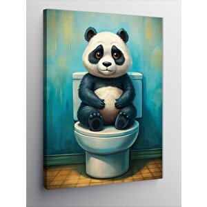 Kanvas Tablo Tuvaletteki Panda 100x140 cm