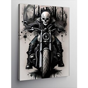 Kanvas Tablo Siyah Beyaz Ghost Rider 50x70 cm