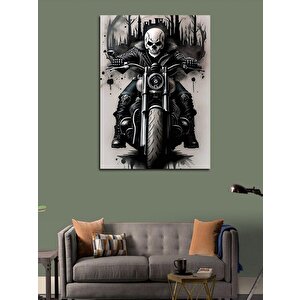 Kanvas Tablo Siyah Beyaz Ghost Rider 50x70 cm