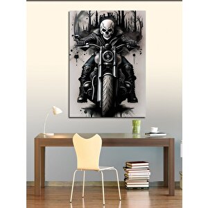 Kanvas Tablo Siyah Beyaz Ghost Rider 50x70 cm
