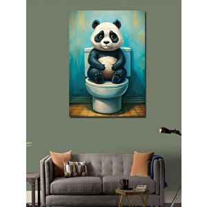 Kanvas Tablo Tuvaletteki Panda 50x70 cm
