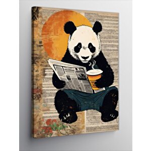 Kanvas Tablo Kahve İçeceğim Panda