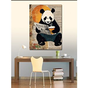 Kanvas Tablo Kahve İçeceğim Panda