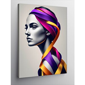 Kanvas Tablo Kurdeleler Ve Kadın 50x70 cm