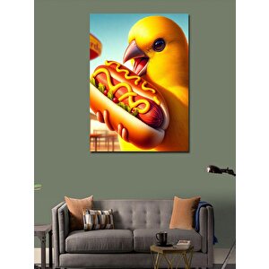 Kanvas Tablo Hotdog Yeğen Kanarya 100x140 cm