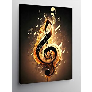 Kanvas Tablo Sol Anahtarı Müzik Temalı 70x100 cm