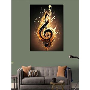 Kanvas Tablo Sol Anahtarı Müzik Temalı 70x100 cm