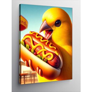 Kanvas Tablo Hotdog Yeğen Kanarya 50x70 cm