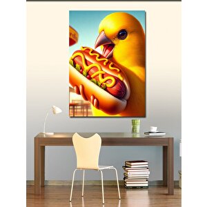 Kanvas Tablo Hotdog Yeğen Kanarya 50x70 cm