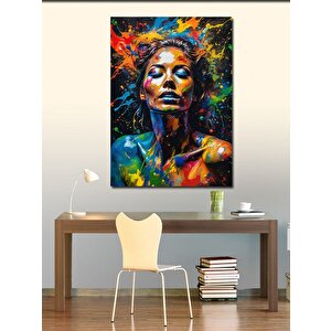 Kanvas Tablo Renkli Boyalar Ve Kadın 70x100 cm