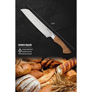Ahşap Kaplamalı Ekmek Bıçağı