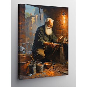 Kanvas Tablo Bakır Kalaylayan Dede 100x140 cm