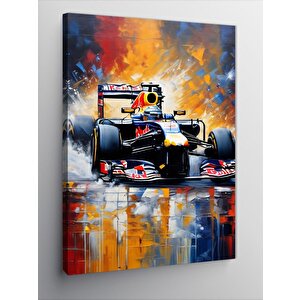 Kanvas Tablo Renkli Fon Formula 1 50x70 cm