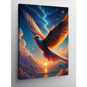 Kanvas Tablo Uçan Beyaz Martı 100x140 cm