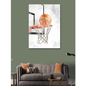 Kanvas Tablo Basketbol Topu Ve Pota 100x140 cm