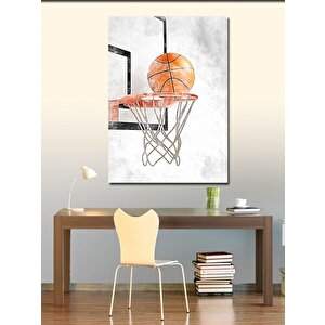Kanvas Tablo Basketbol Topu Ve Pota 100x140 cm