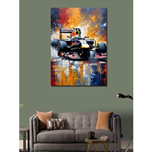 Kanvas Tablo Renkli Fon Formula 1 70x100 cm