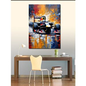 Kanvas Tablo Renkli Fon Formula 1 70x100 cm