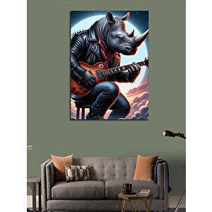 Kanvas Tablo Gitarcı Gergedan 70x100 cm