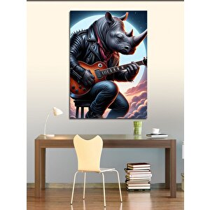 Kanvas Tablo Gitarcı Gergedan 50x70 cm
