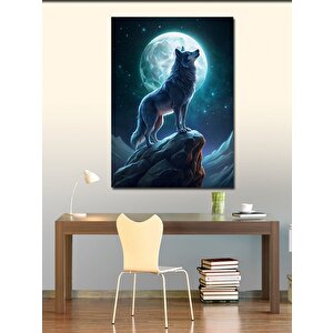 Kanvas Tablo Dolunay Ve Bozkurt 70x100 cm
