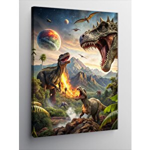Kanvas Tablo Dinozorlar 100x140 cm