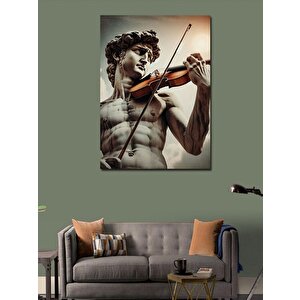 Kanvas Tablo Keman Çalan Davut Heykeli 70x100 cm