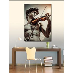 Kanvas Tablo Keman Çalan Davut Heykeli 70x100 cm