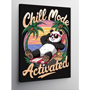 Kanvas Tablo Tatil Modundaki Panda 100x140 cm