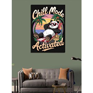 Kanvas Tablo Tatil Modundaki Panda 100x140 cm