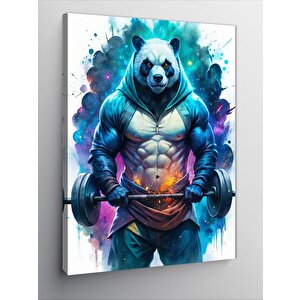 Kanvas Tablo Halter Kaldıran Panda 100x140 cm