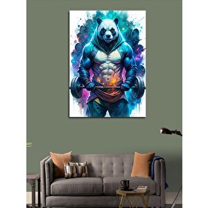 Kanvas Tablo Halter Kaldıran Panda 100x140 cm