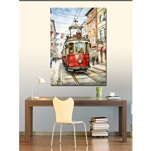 Kanvas Tablo Arnavut Kaldırım'daki Tramvay 70x100 cm