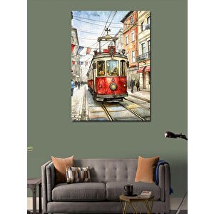 Kanvas Tablo Arnavut Kaldırım'daki Tramvay 100x140 cm
