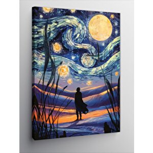 Kanvas Tablo Van Gogh Tarzı Dolunay 70x100 cm