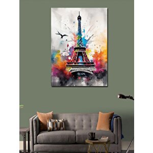 Kanvas Tablo Suluboya Eyfel Kulesi 50x70 cm