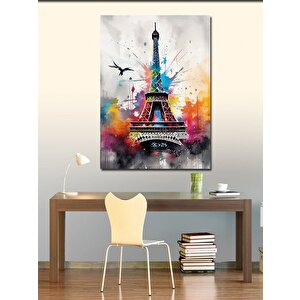 Kanvas Tablo Suluboya Eyfel Kulesi 50x70 cm