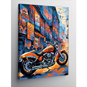 Kanvas Tablo Chopper Motosiklet 100x140 cm