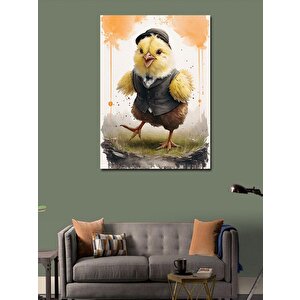 Kanvas Tablo Okula Giden Yavru Civciv 70x100 cm
