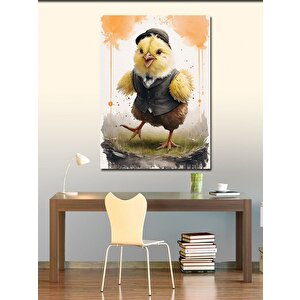 Kanvas Tablo Okula Giden Yavru Civciv 70x100 cm
