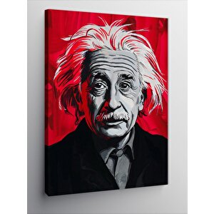 Kanvas Tablo Albert Einstein Kırmızı Fon 70x100 cm