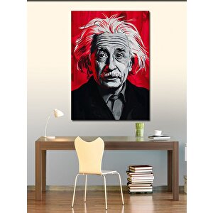 Kanvas Tablo Albert Einstein Kırmızı Fon 70x100 cm
