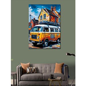 Kanvas Tablo Turuncu Minibüs 100x140 cm