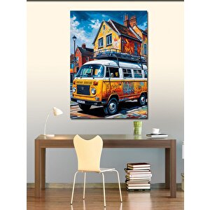 Kanvas Tablo Turuncu Minibüs 100x140 cm
