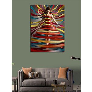 Kanvas Tablo Şerit Şeklinde Kıyafet 50x70 cm