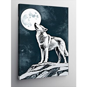 Kanvas Tablo Dolunay Ve Bozkurt 70x100 cm