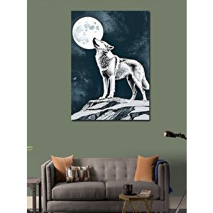 Kanvas Tablo Dolunay Ve Bozkurt 70x100 cm